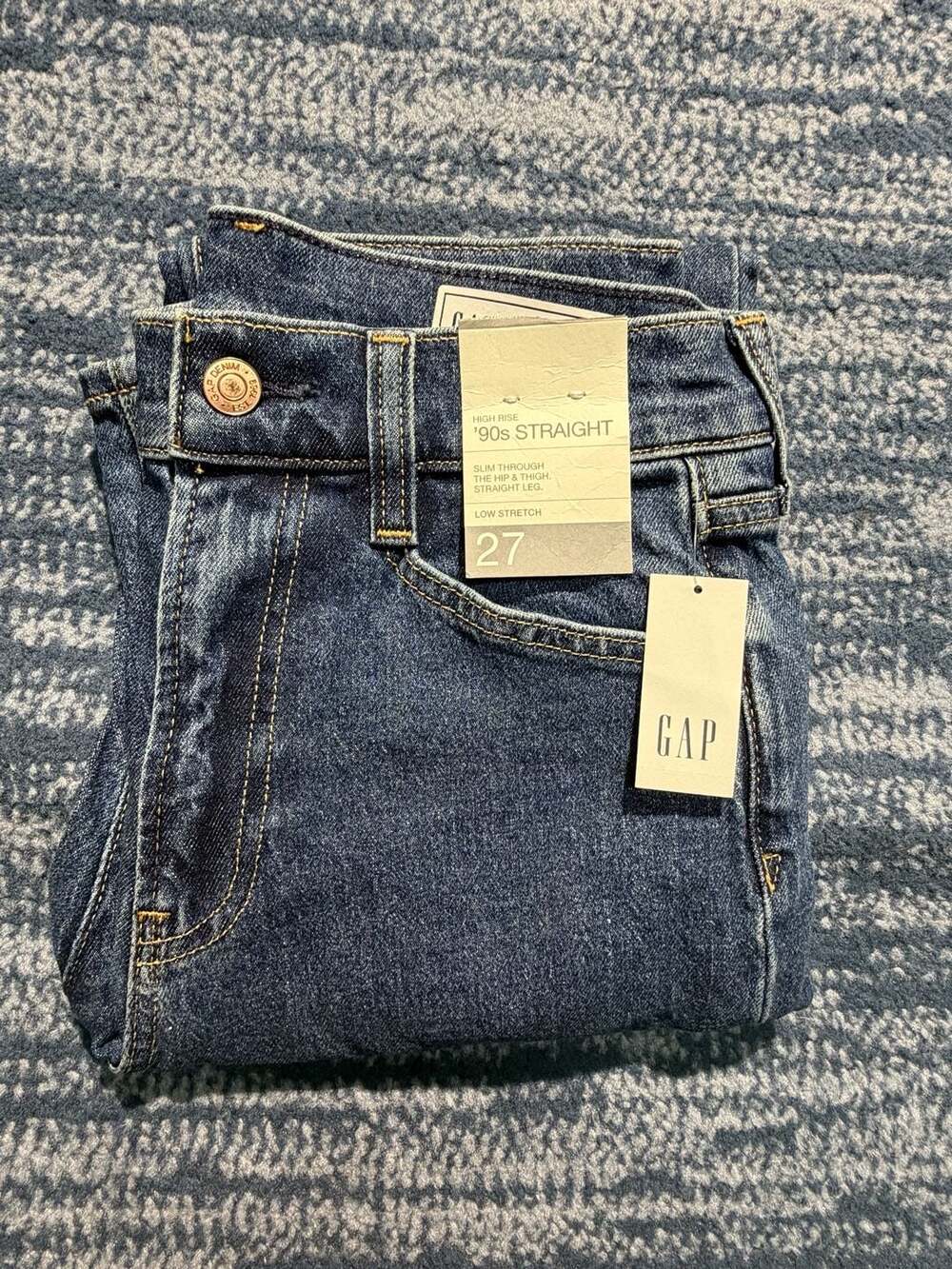 Gap High Rise 90s Straight Jeans Size 27/4 Regular Blue Denim